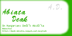 abiata deak business card